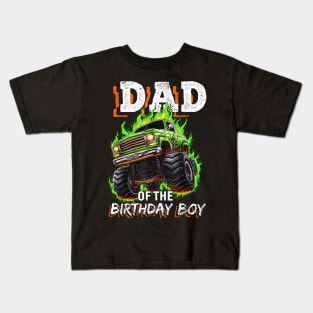 Dad Of The Birthday Boy Monster Truck Birthday Novelty Kids T-Shirt